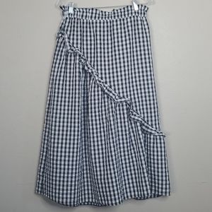 Reclaimed Vintage Gingham Ruffle Midi Skirt 10